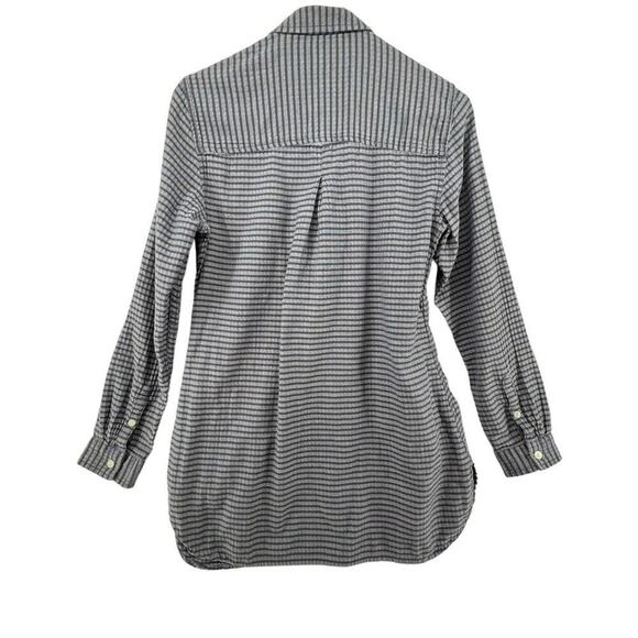 Toad & Co Blue Striped Long Sleeve Top Size Small Button Pockets Tunic Shirt - Picture 4 of 4